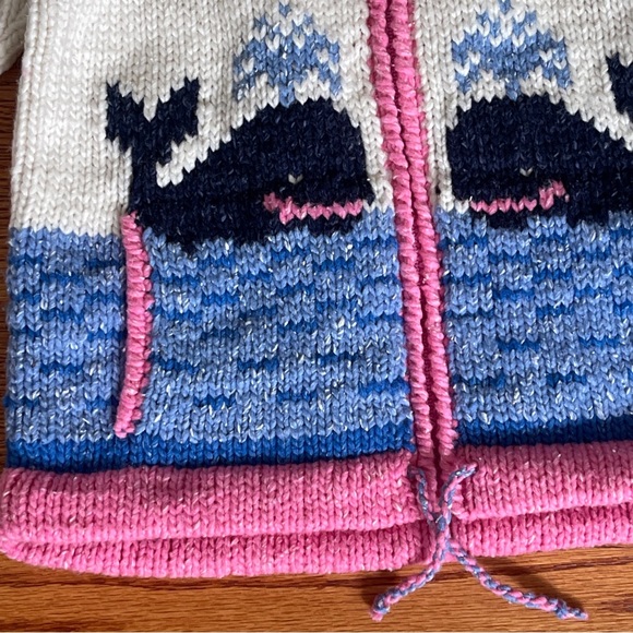 Earth Ragz Sweater Hand Knit Jacket Hoodie Girls XL Cutest Thing EVER!! PERFECT - Picture 5 of 6